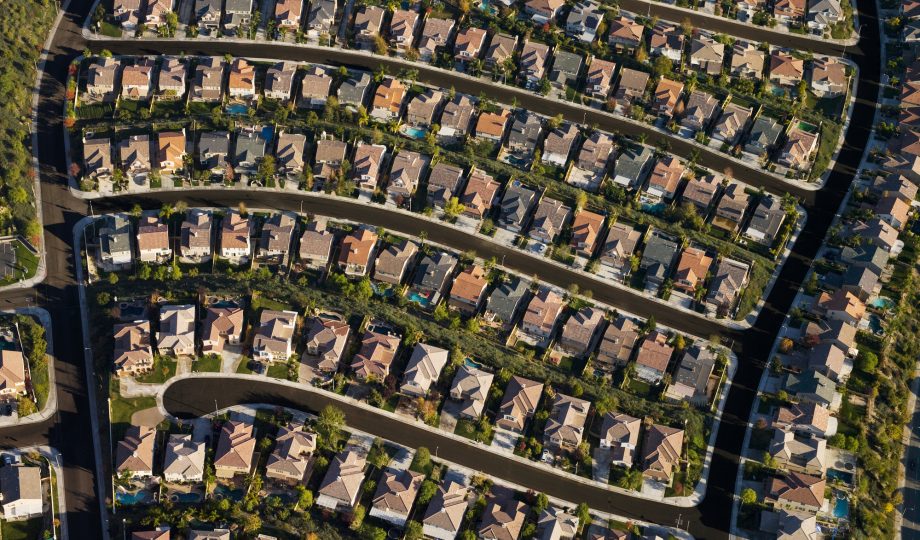 Housing development, aerial view Housing development, aerial view