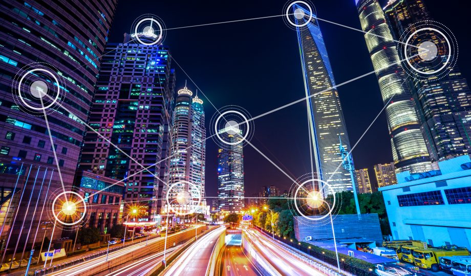 smart city with modern office building smart city with modern office building