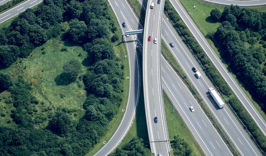 Aerial View of a Highway Intersection Aerial View of a Highway Intersection