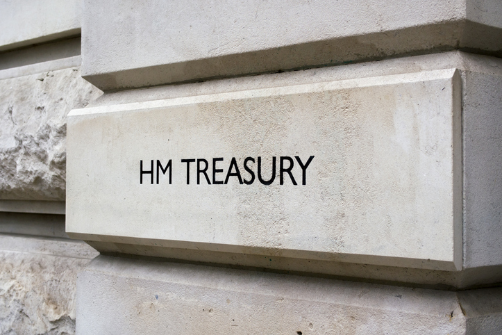 British Government Treasury sign British Government Treasury sign